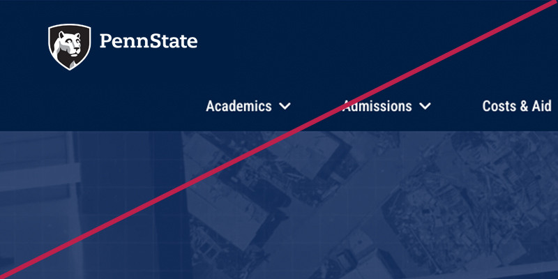 Incorrect use example: not using a three-color mark on digital deliverables