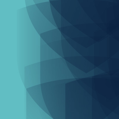 Multiple slightly transparent navy shield overlaying each other with a teal background